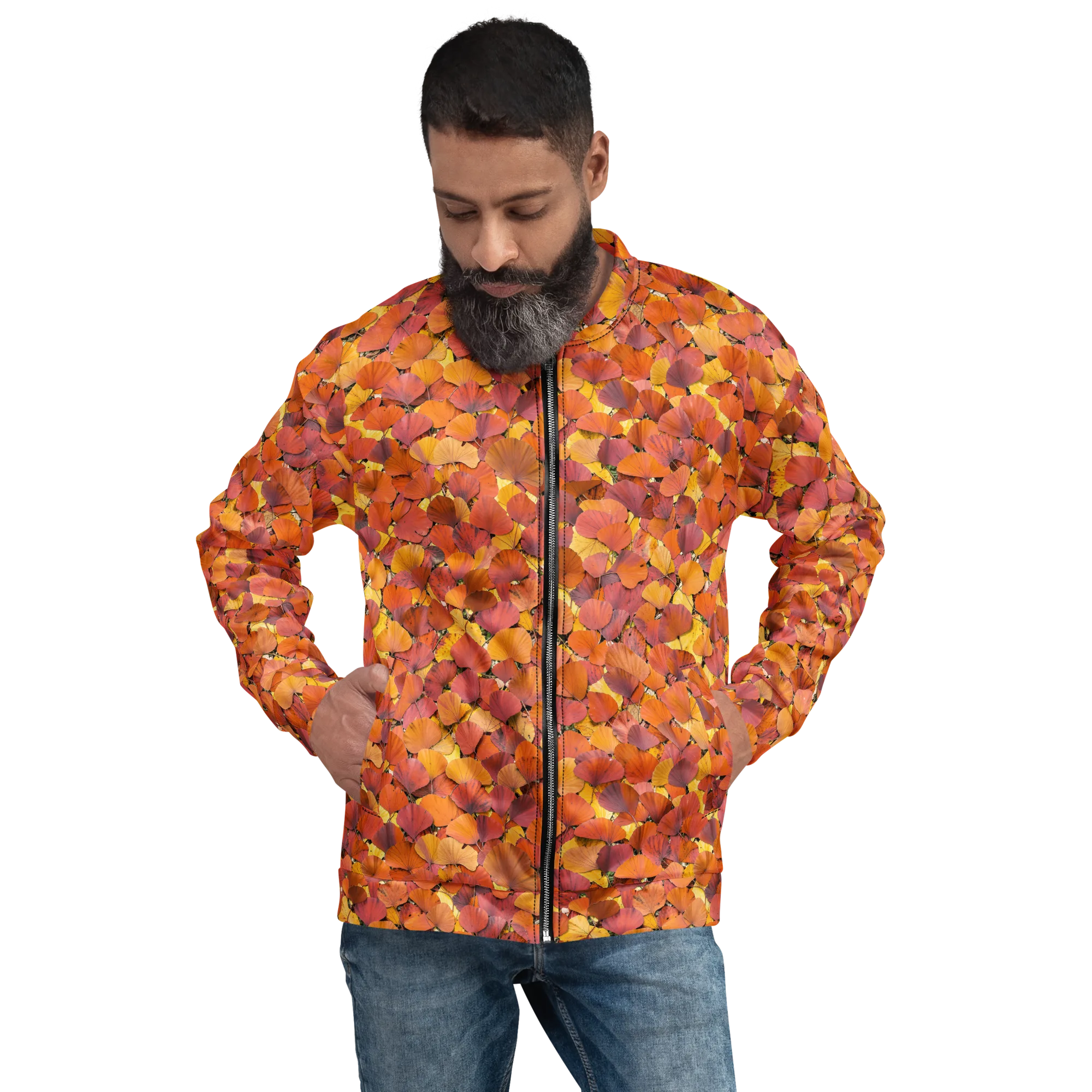 Autumn Ginkgo on Bomber Jacket — Front print