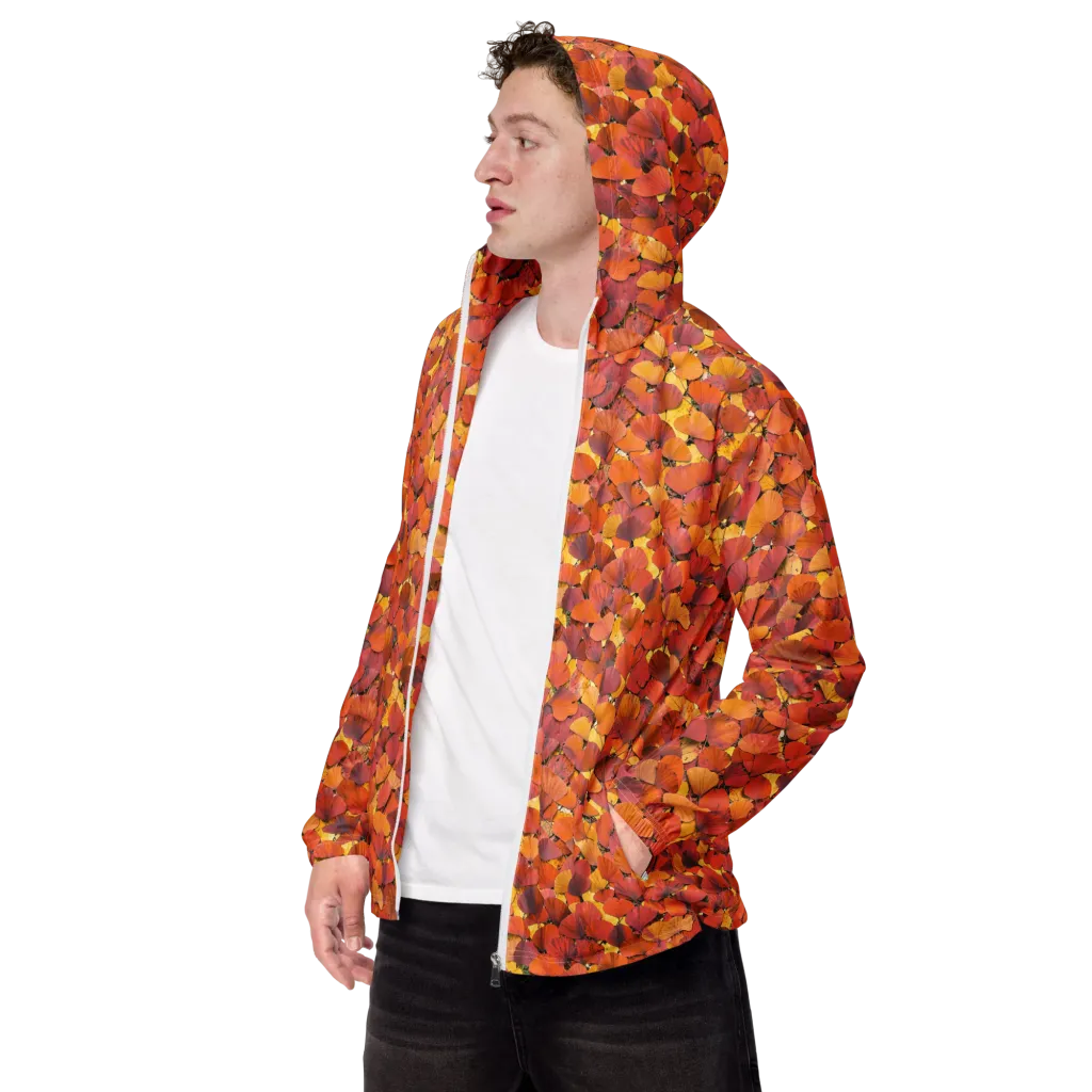 Autumn Ginkgo on Men's Windbreaker — Left Front