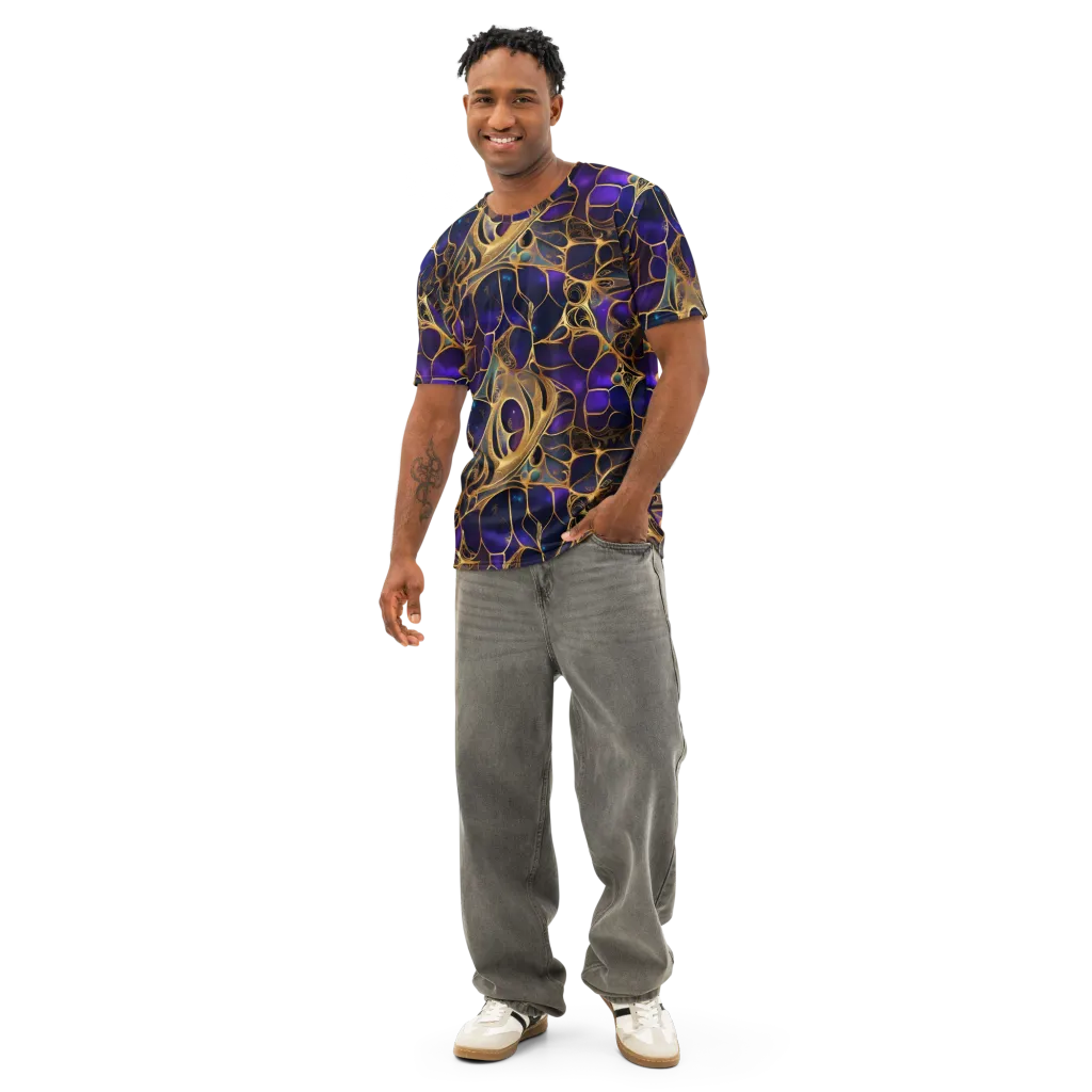Aurum Nebula on Men's Cotton Crew Neck T-Shirt — Front