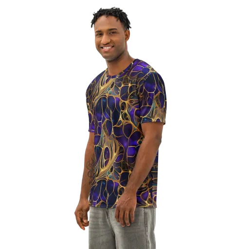 Aurum Nebula on a Men's Cotton Crew Neck T-Shirt