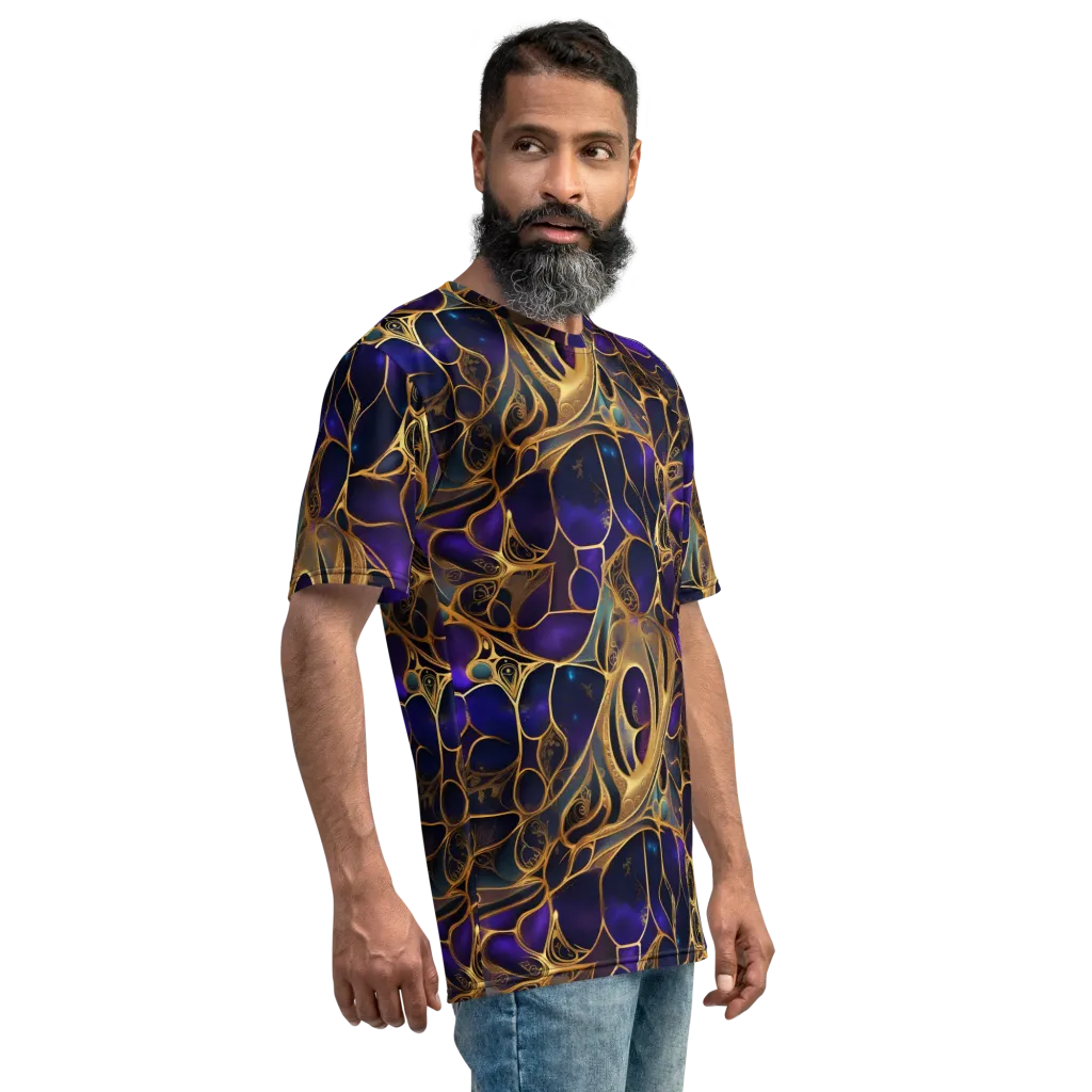Aurum Nebula on Men's Crew Neck T-Shirt — Right sleeve
