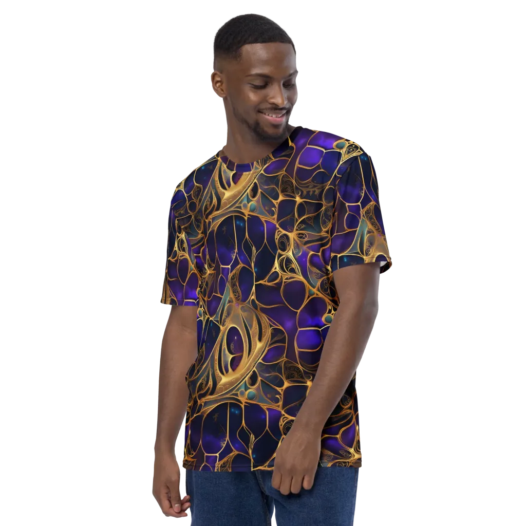 Aurum Nebula on Men's Crew Neck T-Shirt — Left sleeve