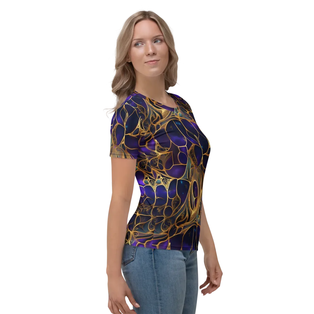 Aurum Nebula on Women's Crew Neck T-Shirt — Right sleeve