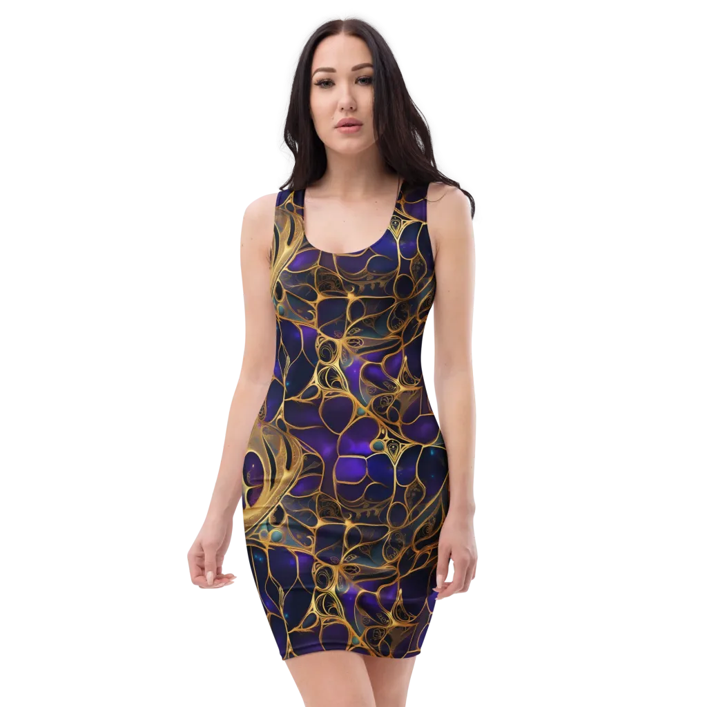 Aurum Nebula on Bodycon Dress — Front