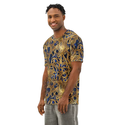 Astral Filigree on a Men's Cotton Crew Neck T-Shirt