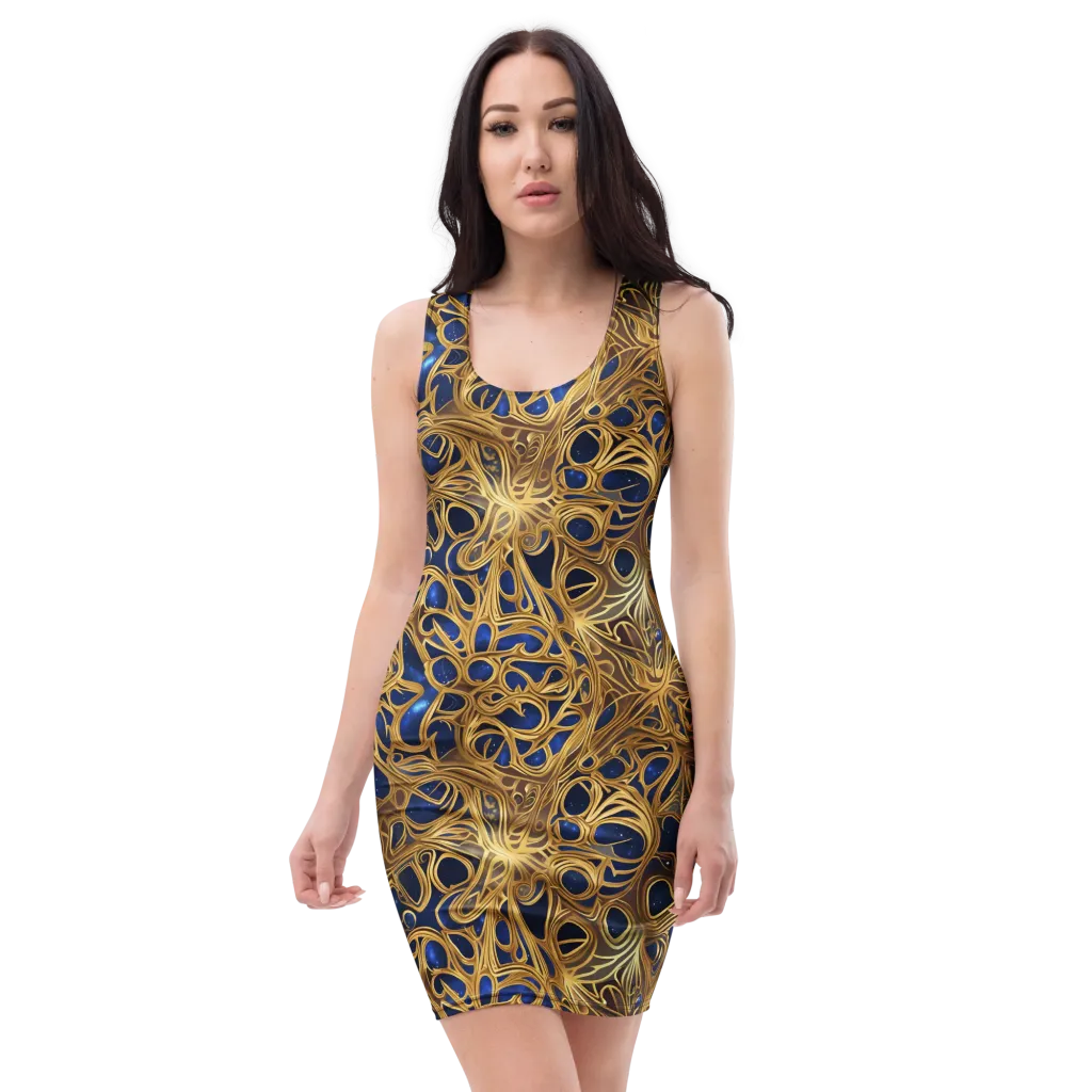 Astral Filigree on Bodycon Dress — Front