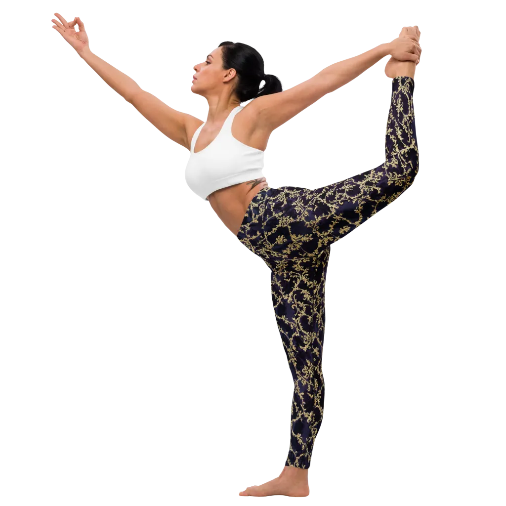 Velvet Versailles on Yoga Leggings — Front waist
