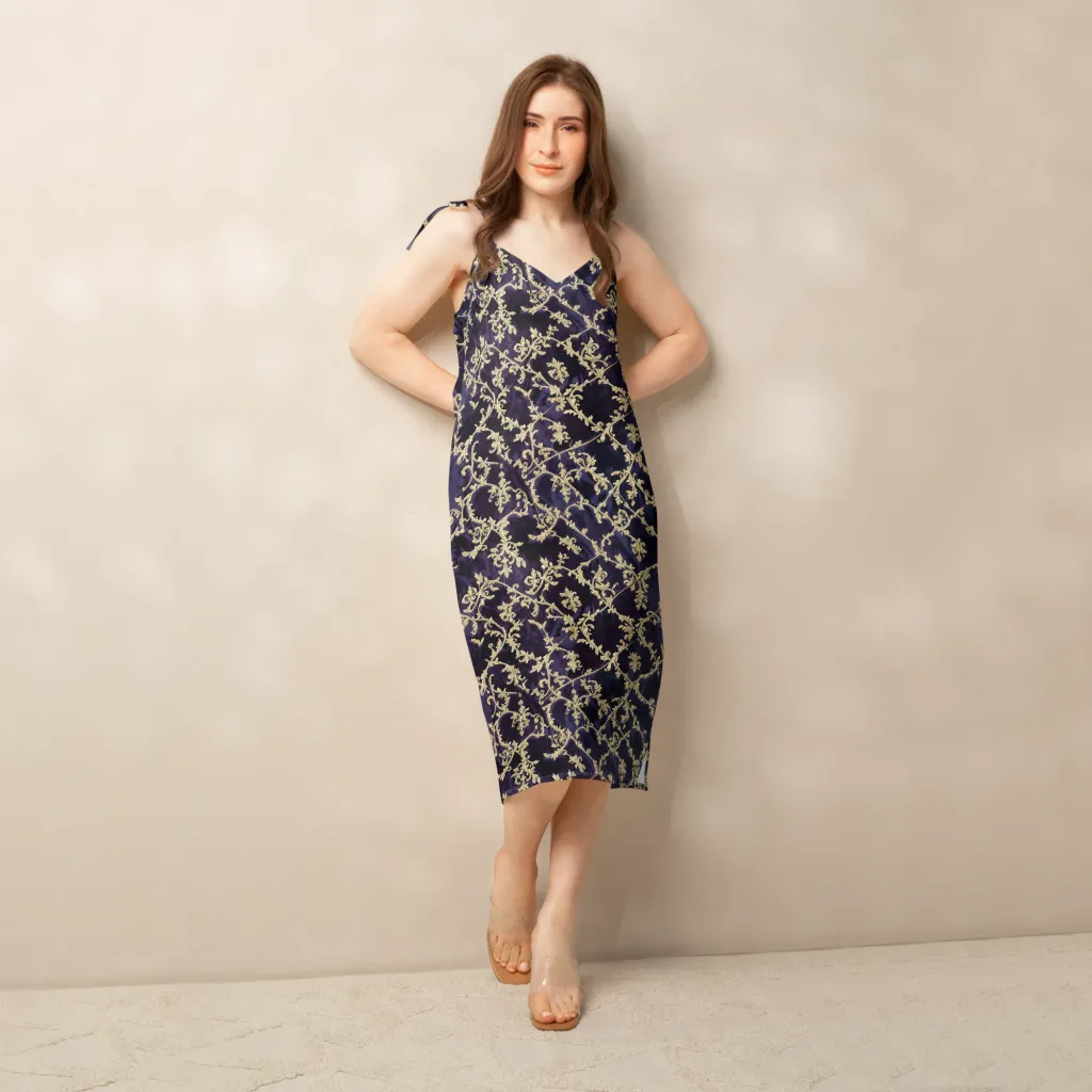 Velvet Versailles on Slip Dress — Back print