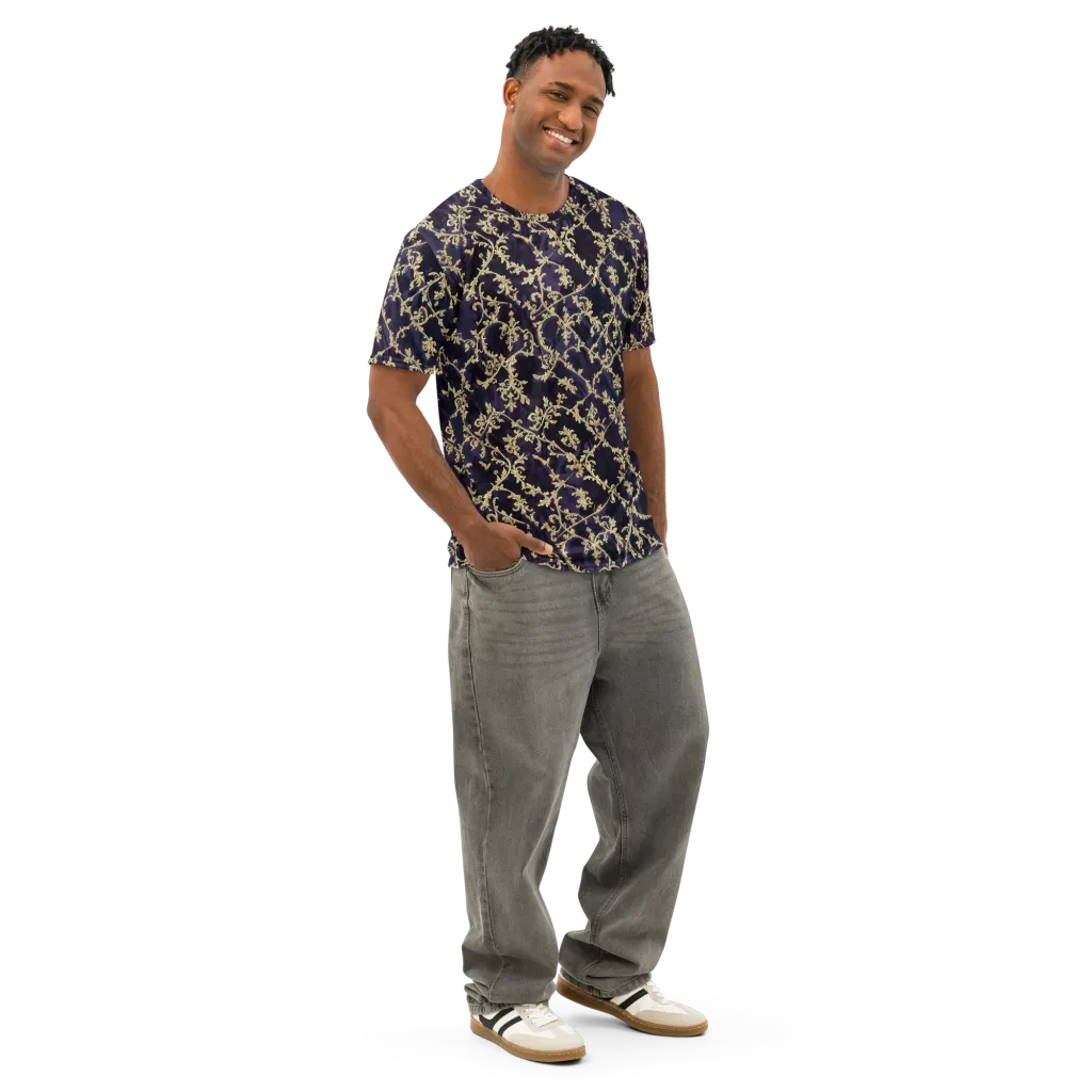 Velvet Versailles on Men's Cotton Crew Neck T-Shirt — Right Front