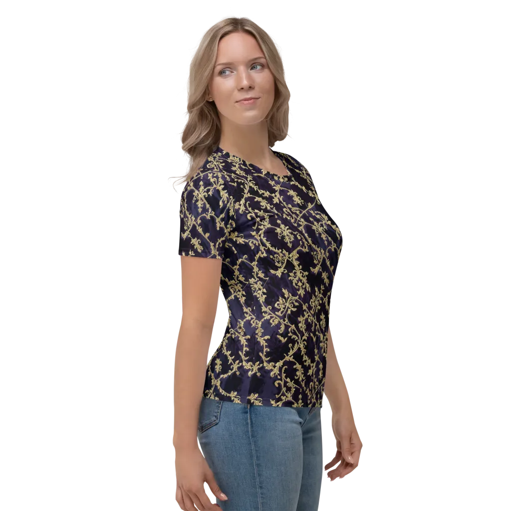 Velvet Versailles on Women's Crew Neck T-Shirt — Right sleeve