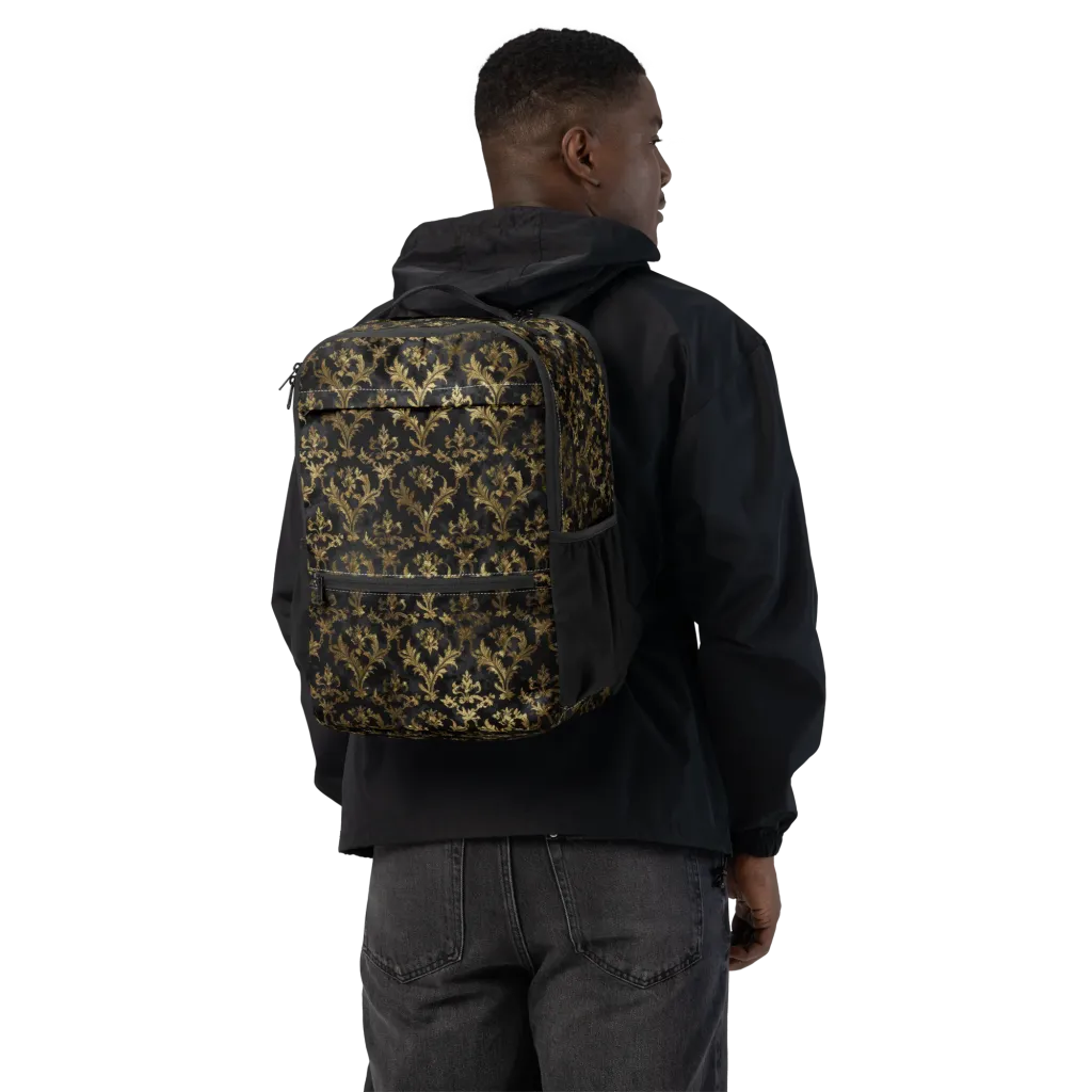 Gilded Damask on Utility Backpack — Back