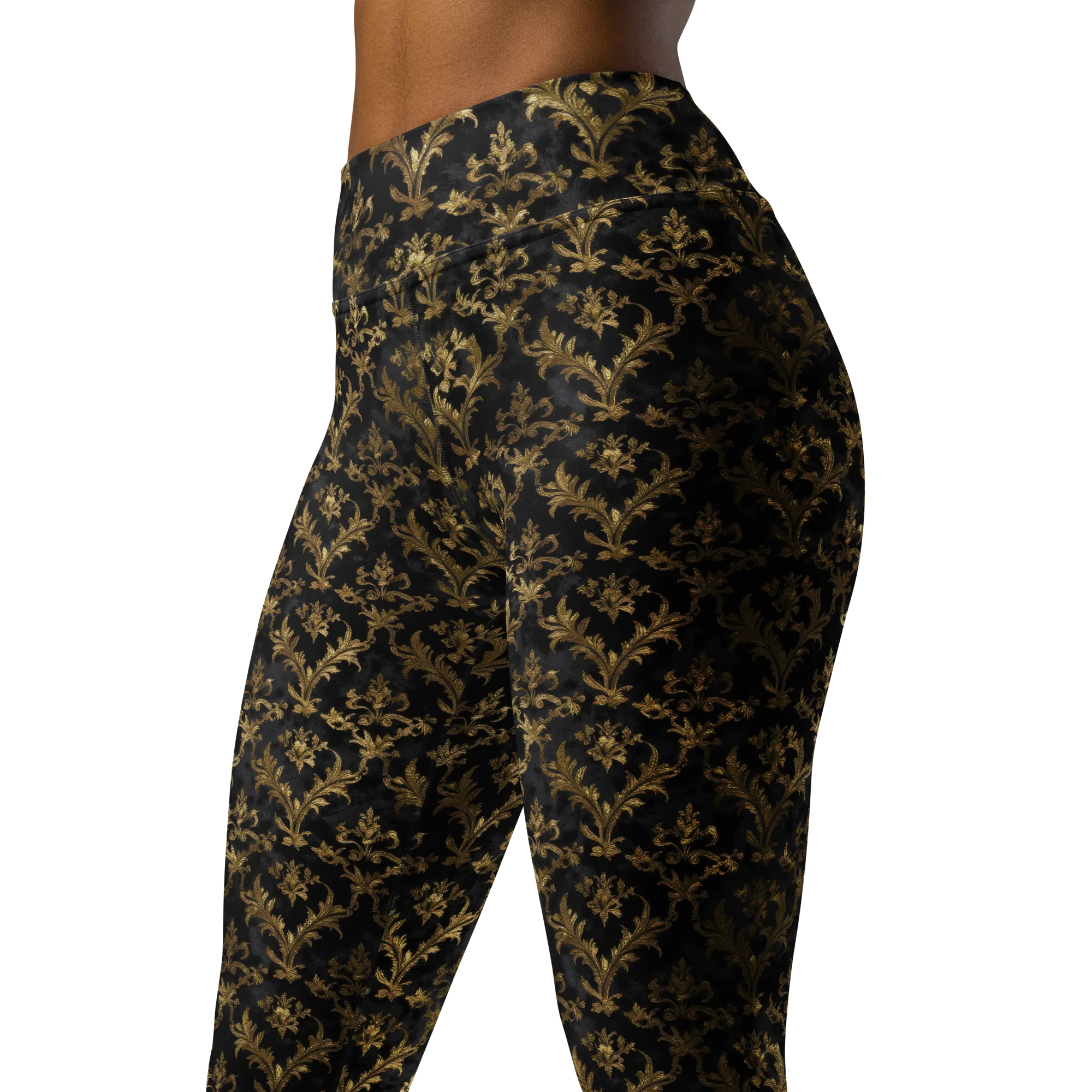 Gilded Damask on Yoga Leggings — Print file
