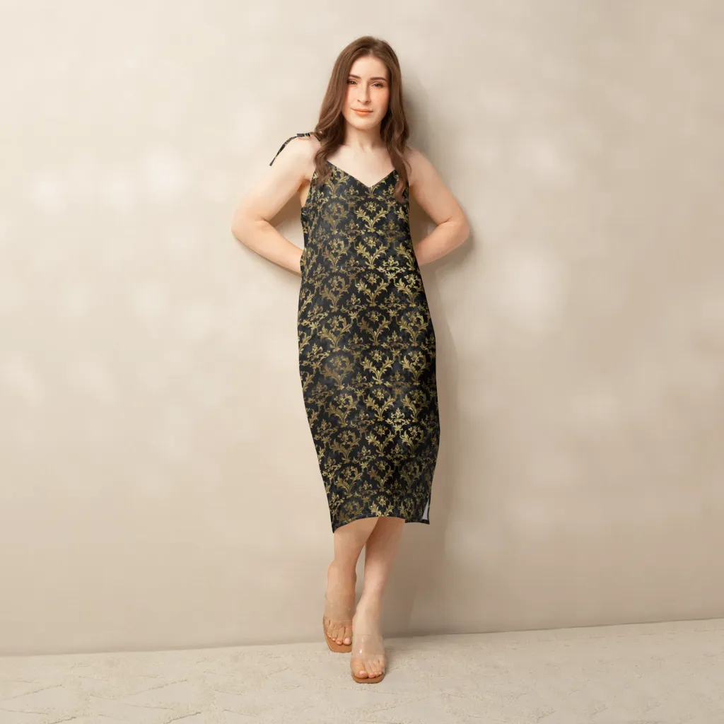 Gilded Damask on Slip Dress — Back print