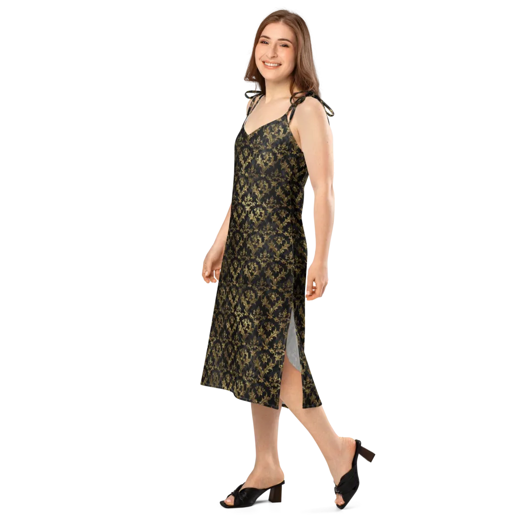 Gilded Damask on Slip Dress — Left Front