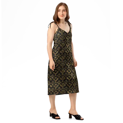 Gilded Damask on a Slip Dress