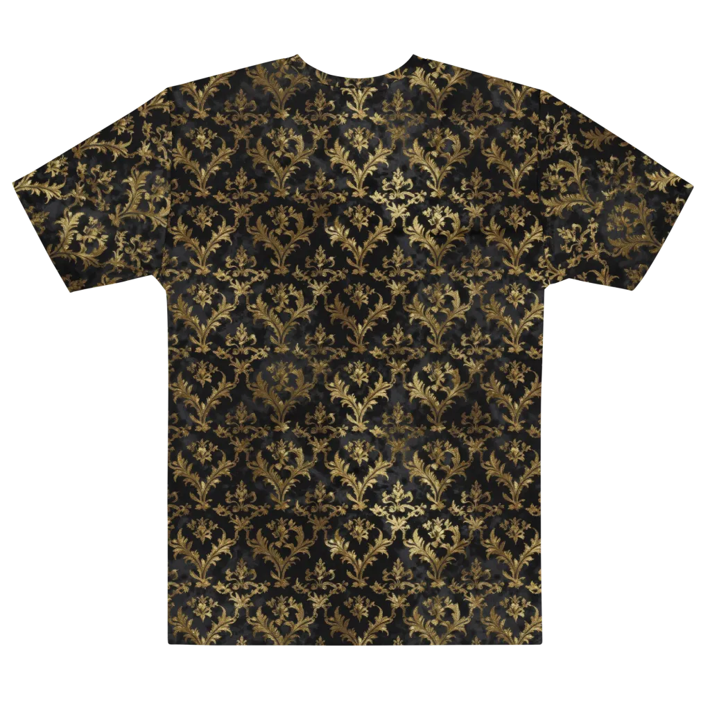 Gilded Damask on Men's Cotton Crew Neck T-Shirt — Front print