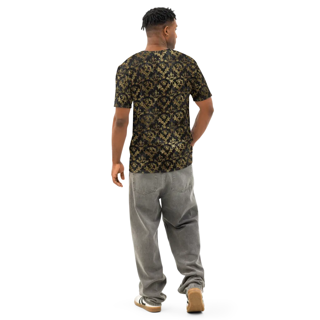 Gilded Damask on Men's Cotton Crew Neck T-Shirt — Back