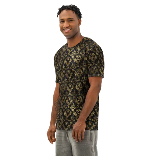 Gilded Damask on a Men's Cotton Crew Neck T-Shirt