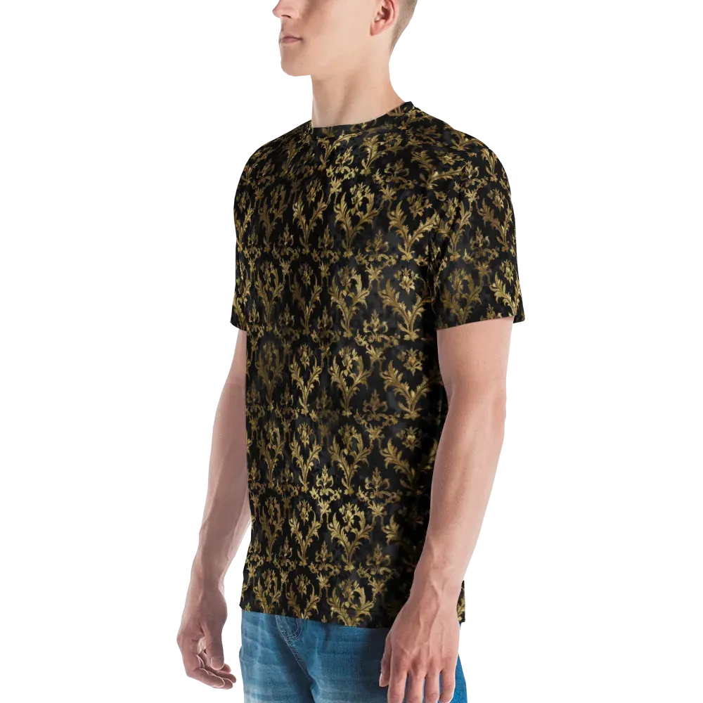 Gilded Damask on Men's Crew Neck T-Shirt — Left