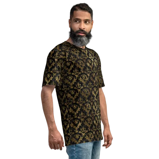 Gilded Damask on a Men's Crew Neck T-Shirt