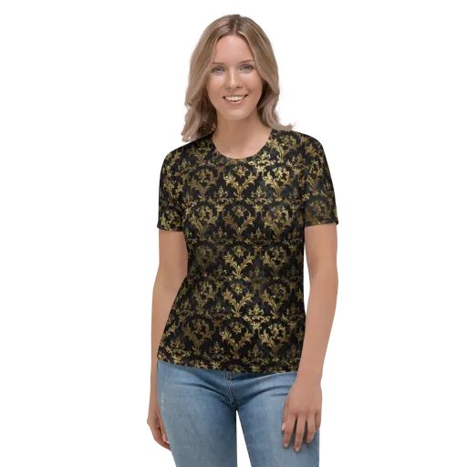 Gilded Damask on a Women's Crew Neck T-Shirt