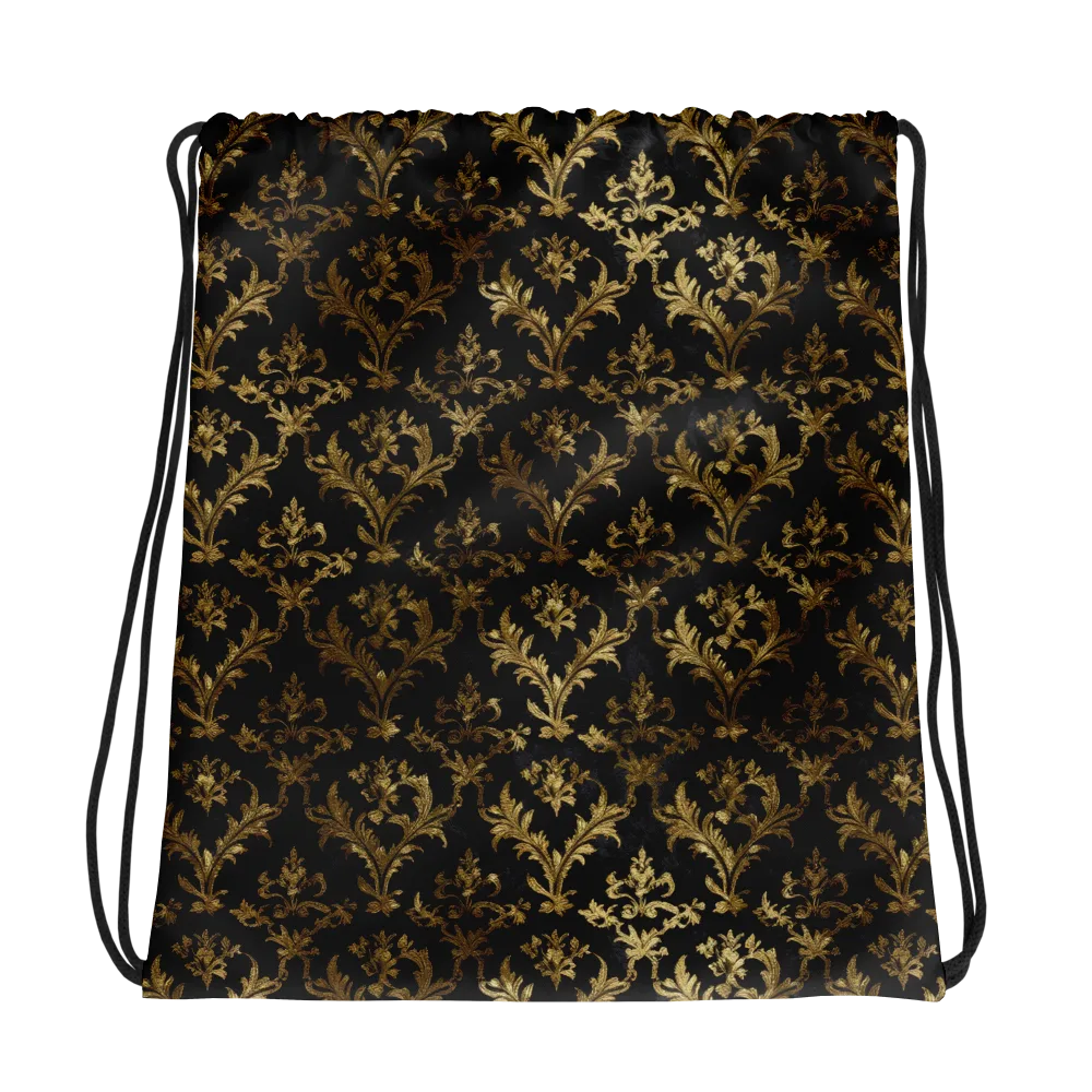 Gilded Damask on Drawstring Bag — Mockup