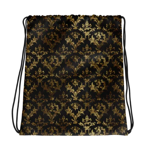 Gilded Damask on a Drawstring Bag