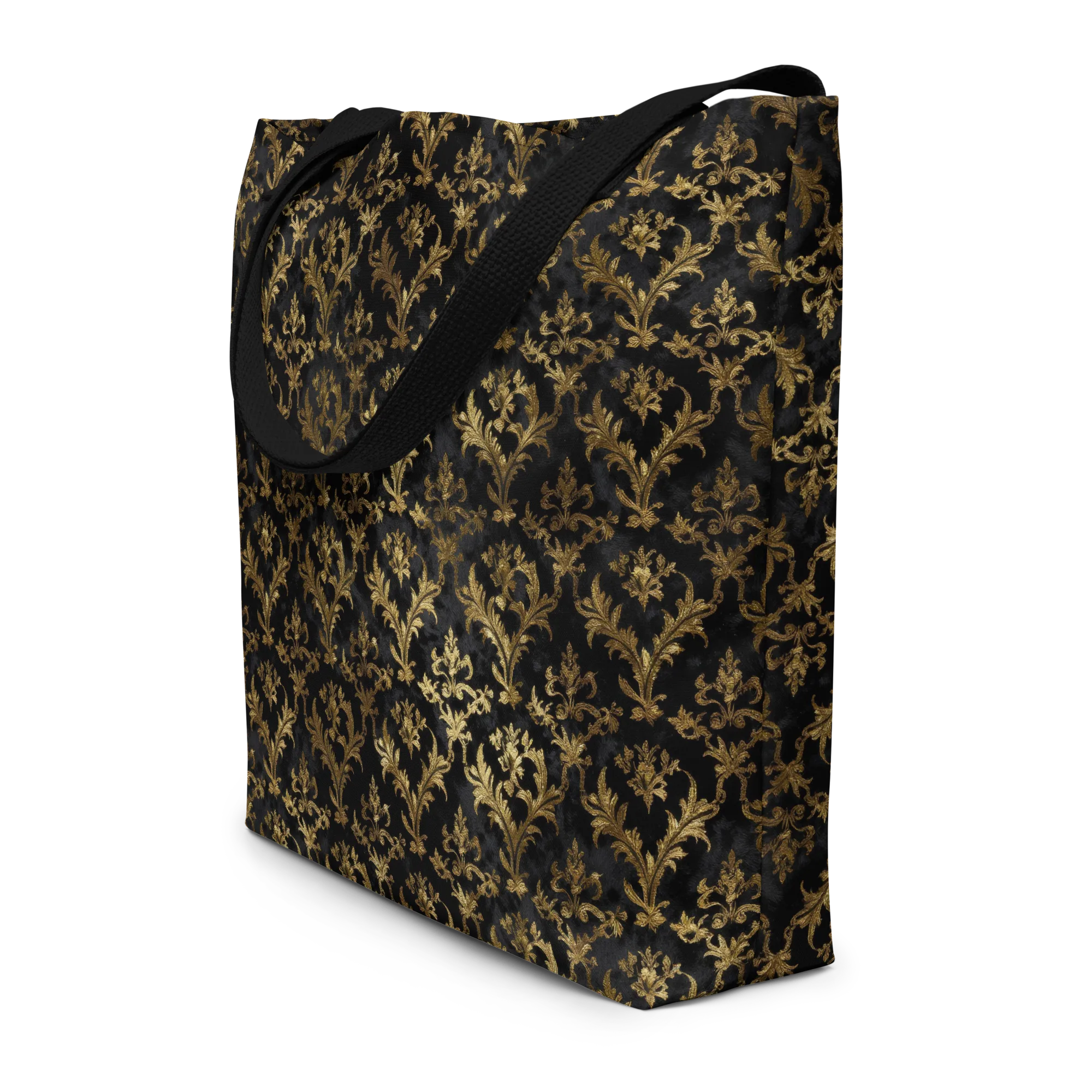 Gilded Damask on Large Tote Bag W/ Pocket — Print file