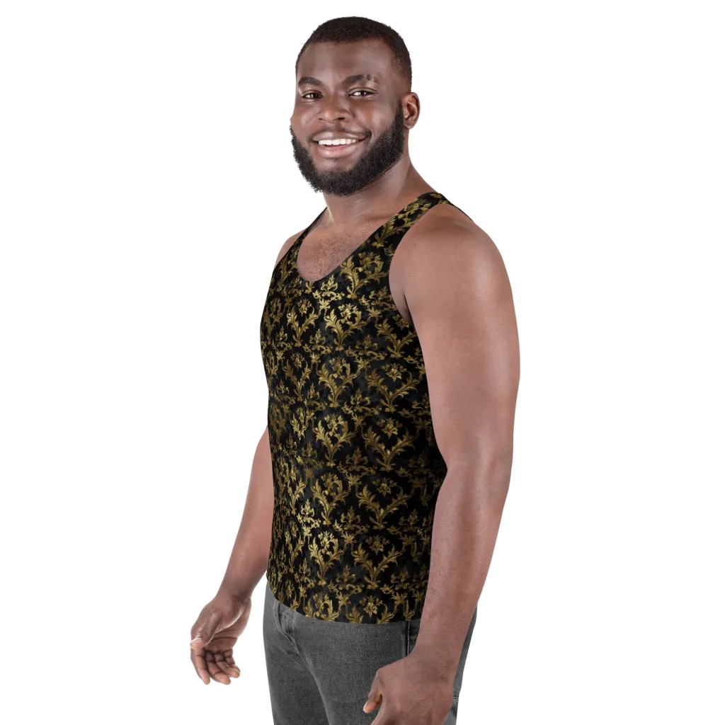 Gilded Damask on Men's Tank Top — Left Front