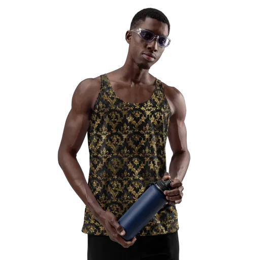Gilded Damask on a Men's Tank Top