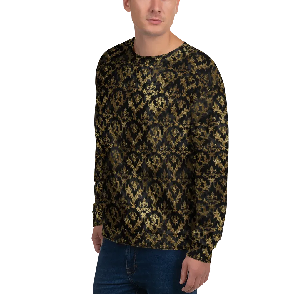 Gilded Damask on Sweatshirt — Left Front