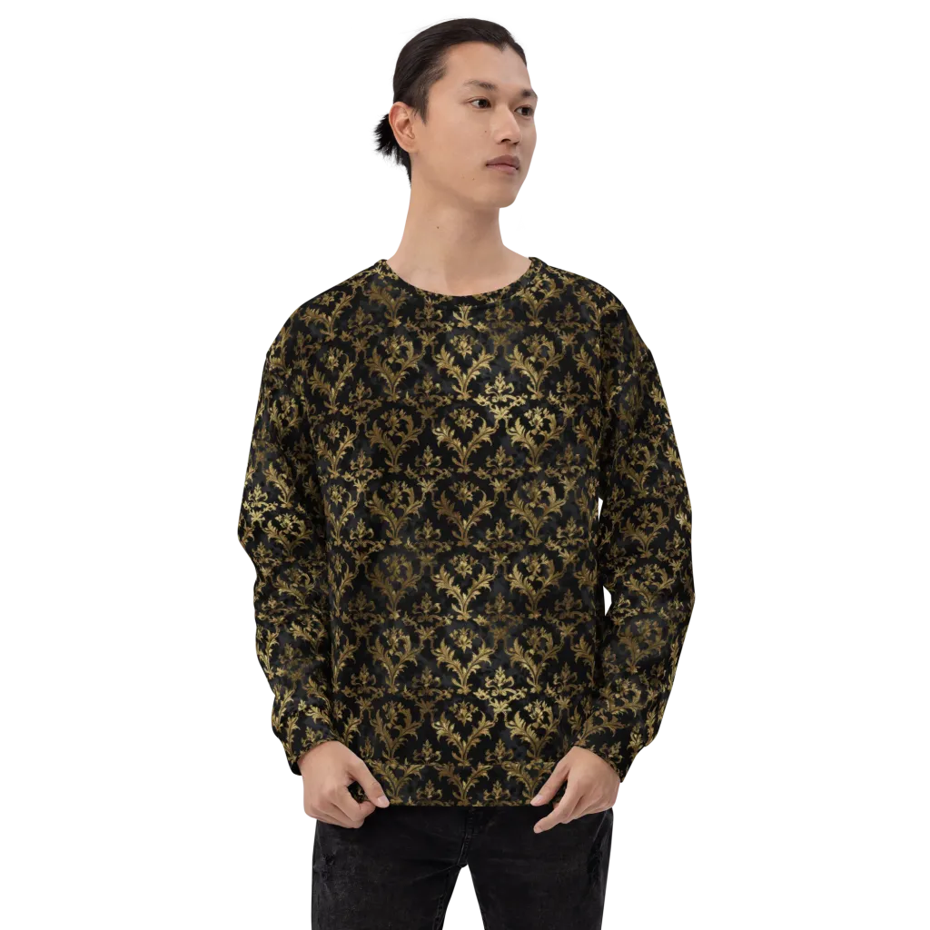 Gilded Damask on Sweatshirt — Front print