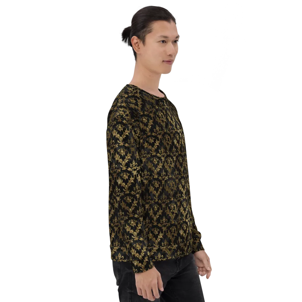 Gilded Damask on Sweatshirt — Right sleeve
