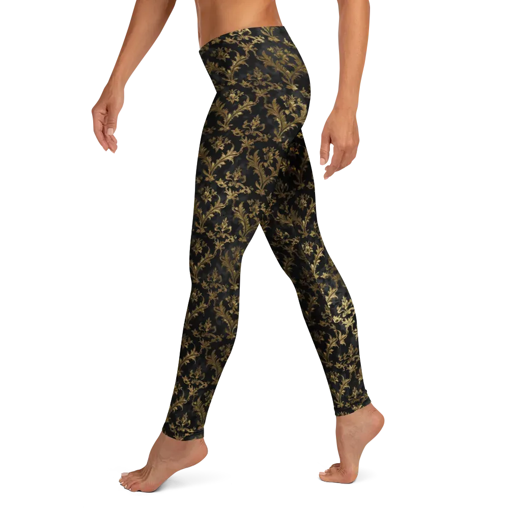 Gilded Damask on Leggings — Left