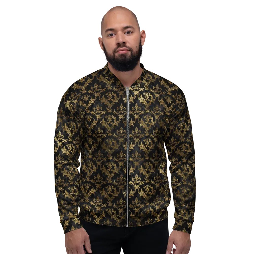 Gilded Damask on Bomber Jacket — Front