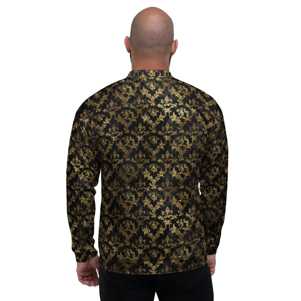 Gilded Damask on Bomber Jacket — Back