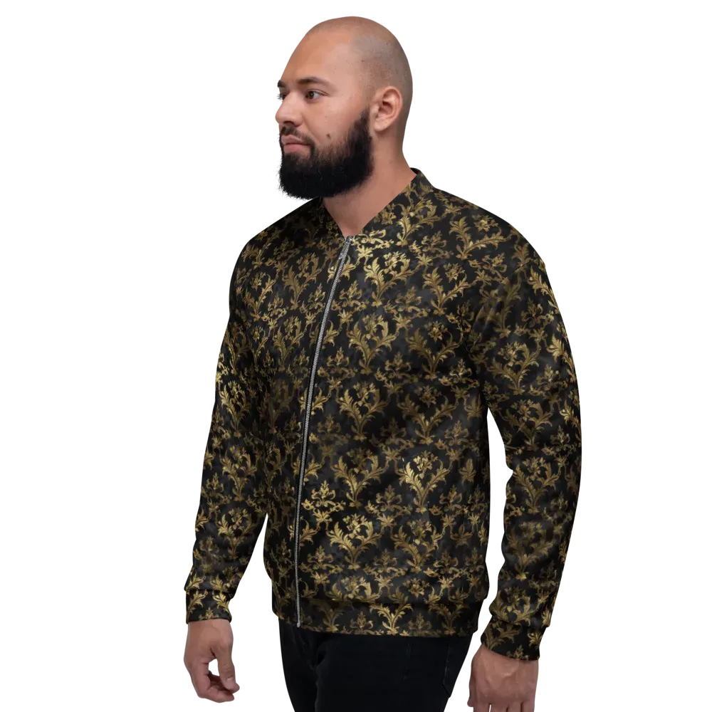 Gilded Damask on Bomber Jacket — Left
