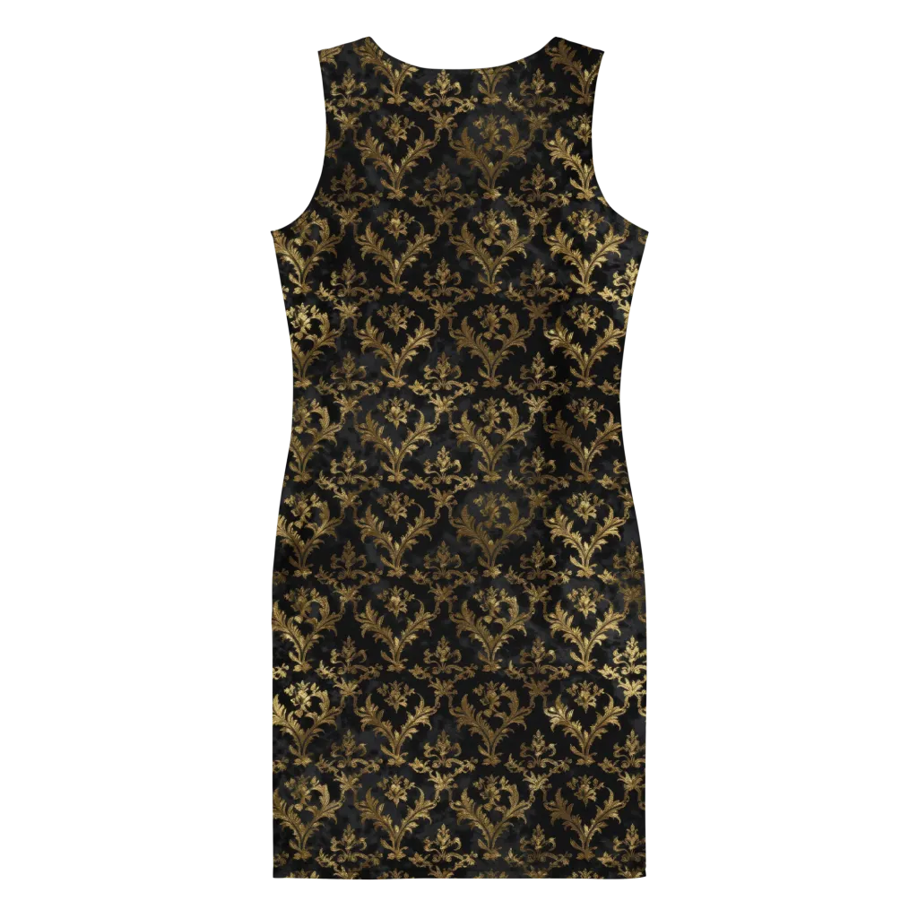 Gilded Damask on Bodycon Dress — Print file