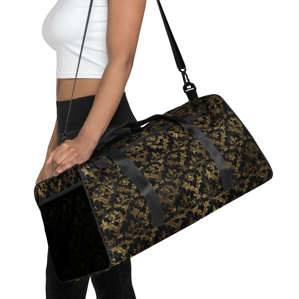 Gilded Damask on Duffle Bag — Front