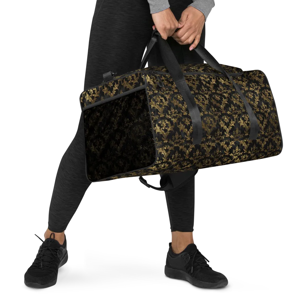 Gilded Damask on Duffle Bag — Right Front
