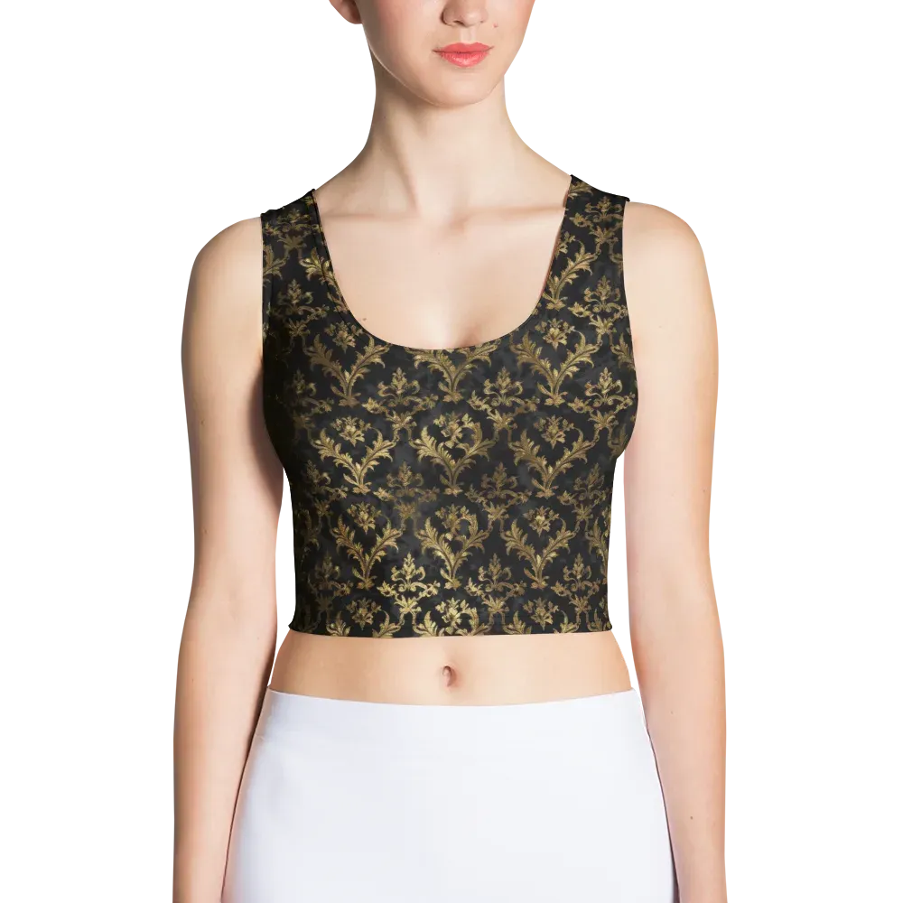Gilded Damask on Crop Top — Front