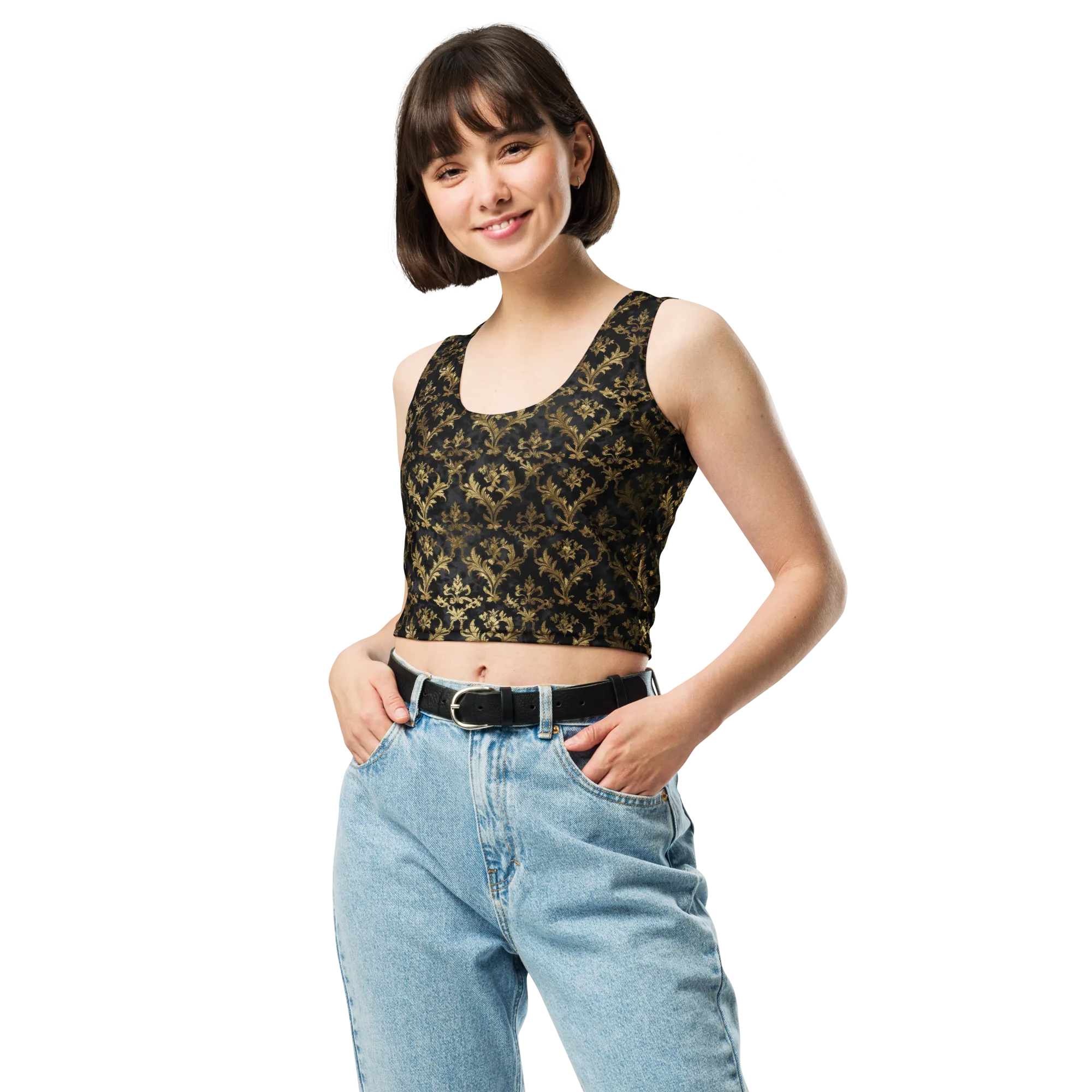Gilded Damask on Crop Top — Print file
