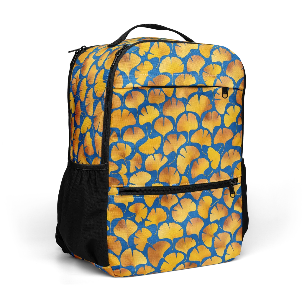 Blue Ginkgo on Utility Backpack — Top print