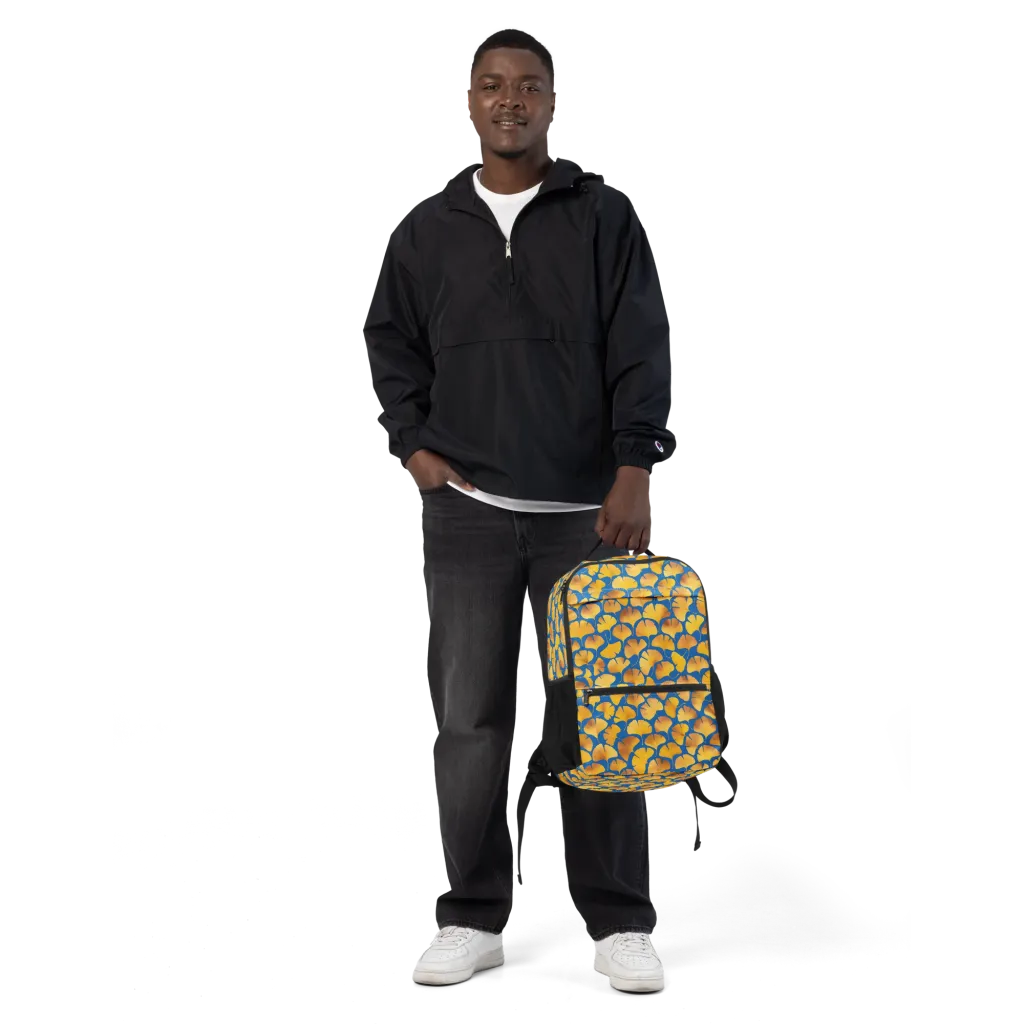 Blue Ginkgo on Utility Backpack — Front