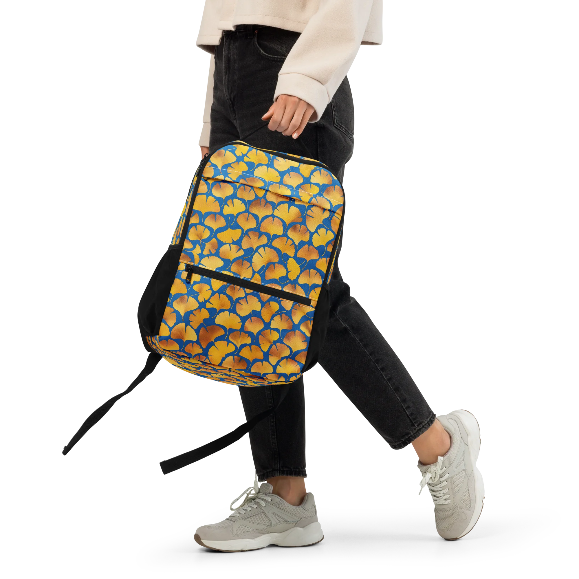 Blue Ginkgo on Utility Backpack — Front 2