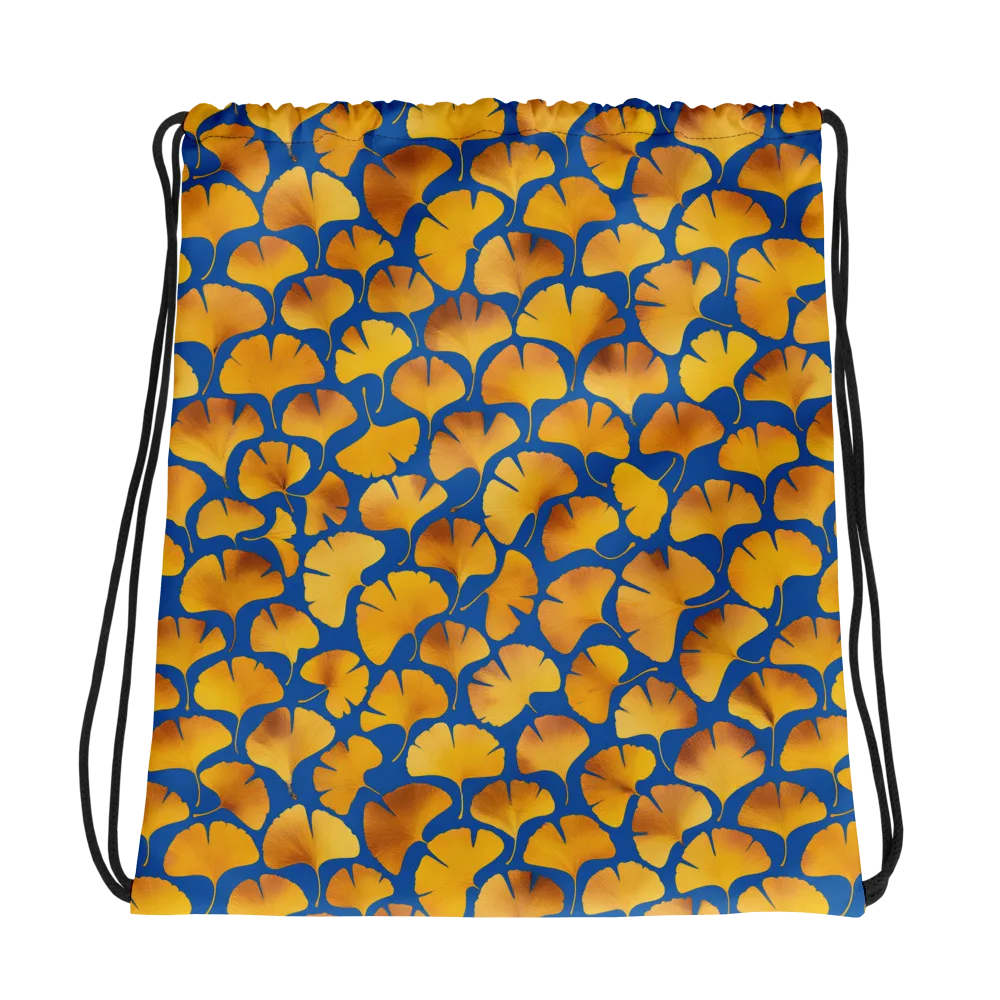 Blue Ginkgo on Drawstring Bag — Mockup
