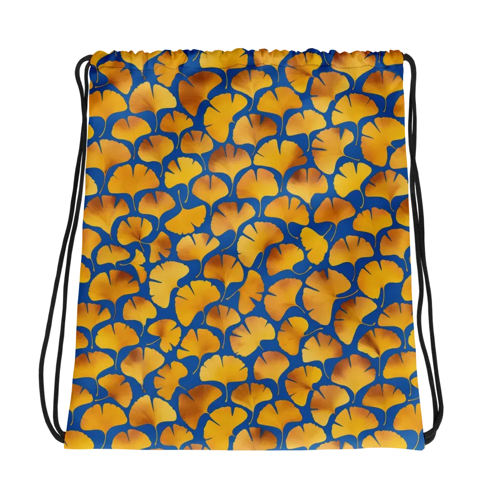 Blue Ginkgo on Drawstring Bag — Mockup