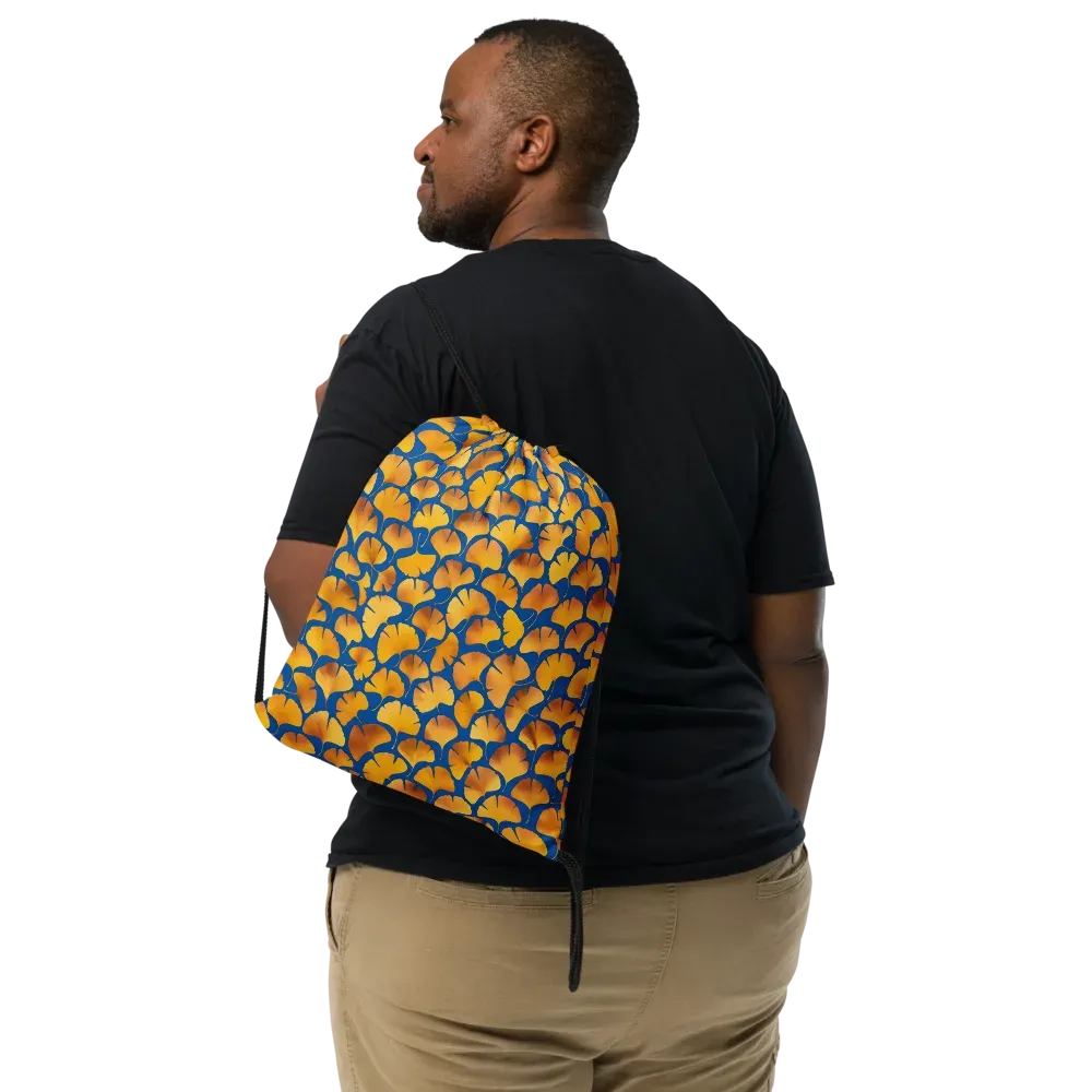 Blue Ginkgo on Drawstring Bag — Print file