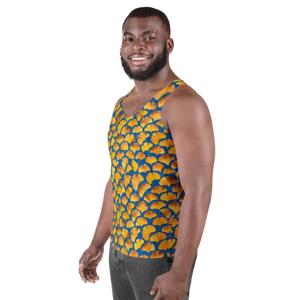 Blue Ginkgo on Men's Tank Top — Left Front