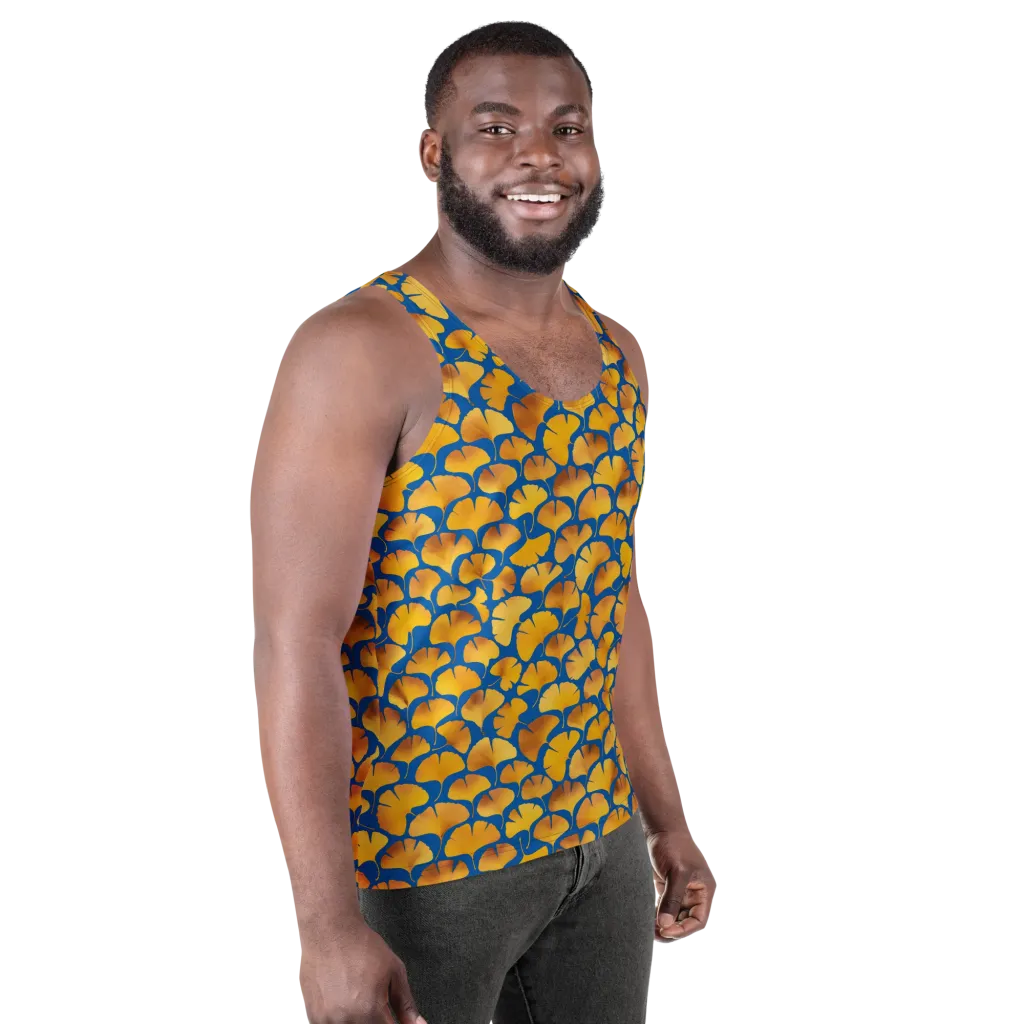 Blue Ginkgo on Men's Tank Top — Right Front
